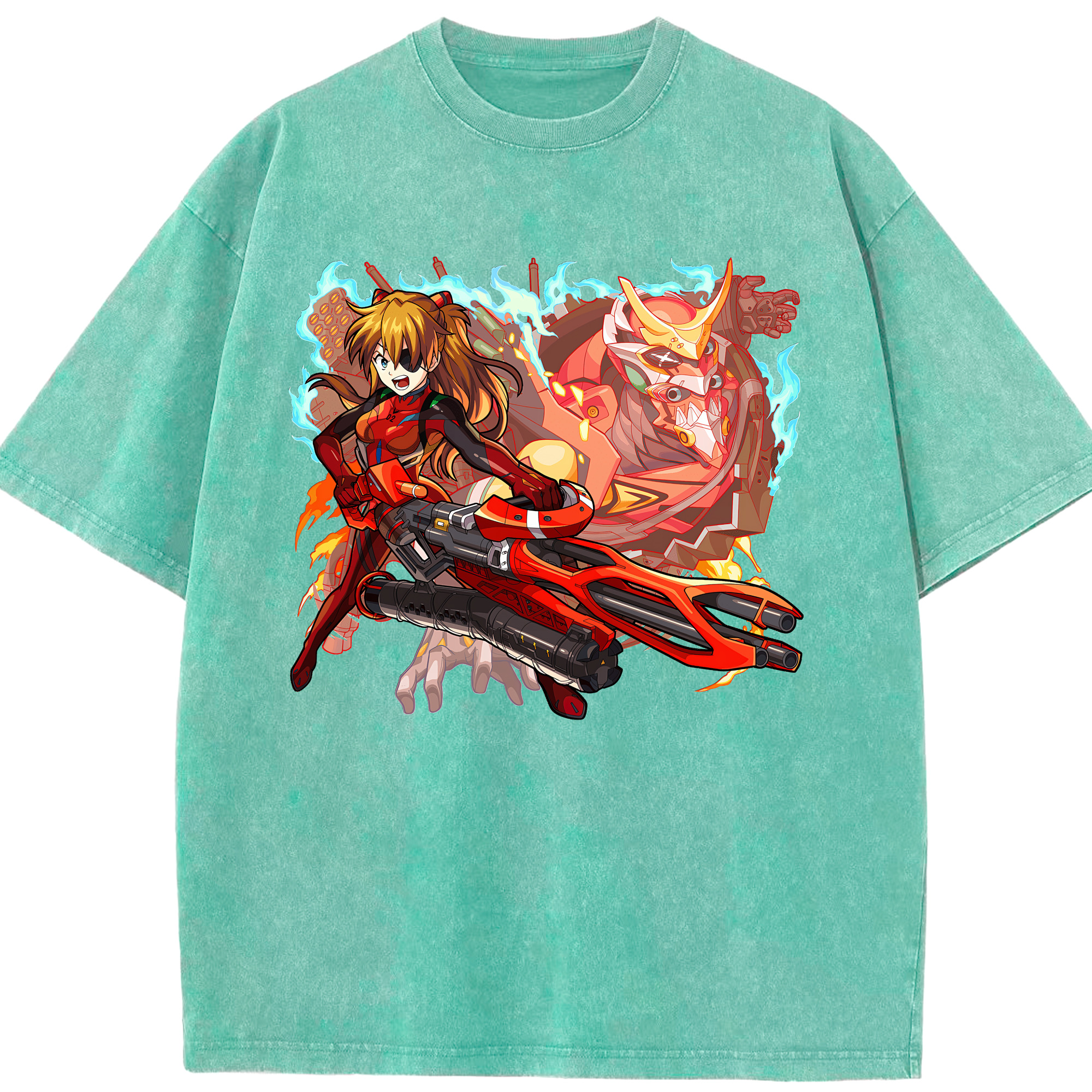 （画像用） EVA 新世紀エヴァンゲリオン 綿100% ヴィンテージ風 半袖Tシャツ（フロントプリント）